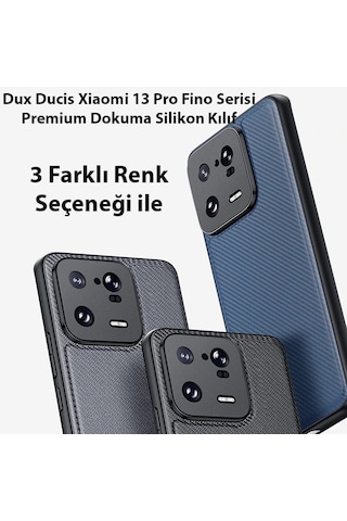 Hepsi Dux Ducis Xiaomi 13 Pro Fino Serisi Premium Dokuma Silikon Kılıf- 5775 Najmaddin Siyah