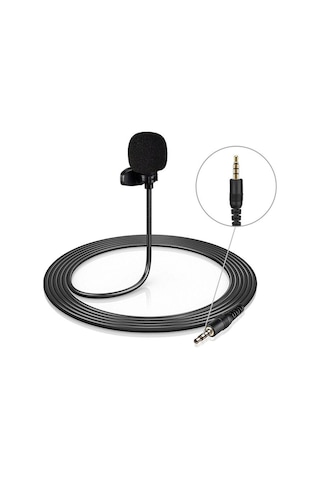 Apple Uyumlu iPhone iPad  için 3 Pin 4 Boğumlu 3.5Mm Yaka Mikrofonu 1.2M