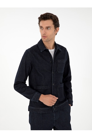 Cacharel Koyu Lacivert Regular Fit Jean Ceket