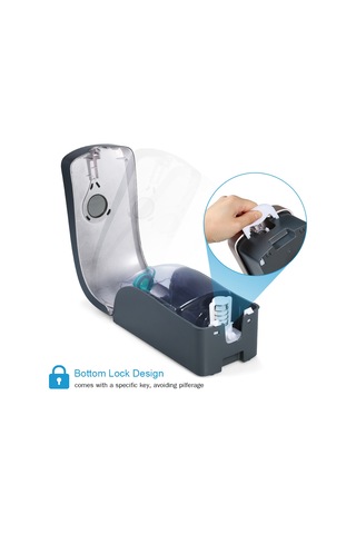 Yaozixa 1000ml Duvar Tipi Püskürtmeli Sabunluk - Hırsızlığa Karşı Kilitli, Kolay Doldurma Beyaz/gri/altın Gri