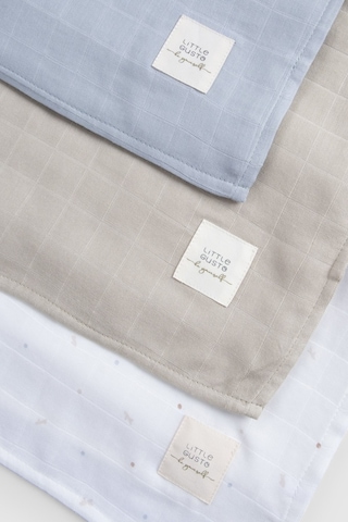 Organik Pamuk Müslin Mavi 3'lü Swaddle Seti 100x100 Cm Mavi