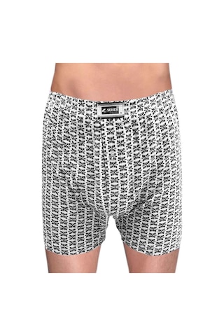 Seher Yıldızı Desenli Düğmeli Erkek Boxer 6 Adet Çok Renkli