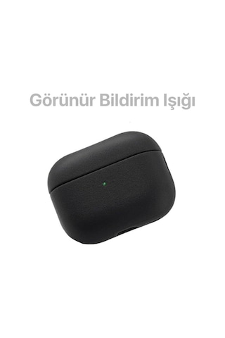 Airpods 4. Nesil İle Uyumlu Leather Skin Serisi Parmak İzi Tutmayan Dış Yüzeye Sahip Ve Mükemmel Koruma Sağlayan Orta Sertlikte Silikon Kılıf Siyah, Airpods 4
