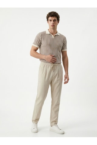 Regular Fit Erkek Pantolon Ekru