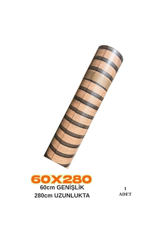 60cm X 280cm 1 Adet Kendinden Yapışkanlı Koyu Kahverengi Lambiri Desenli Duvar Paneli Kağıdı Gs8005