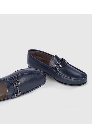 Cabani Hakiki Deri Lacivert Erkek Loafer Ayakkabı Lacivert (521643593) Lacivert