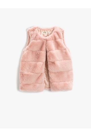 Koton Peluş Yelek Yuvarlak Yaka Kolsuz Somon 3wkg20011aw 3WKG20011AW992 Somon