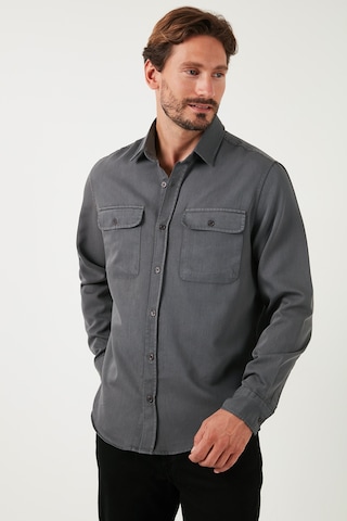 Buratti Pamuklu Çift Cepli Regular Fit Erkek Gömlek Cf25W128858 Antrasit