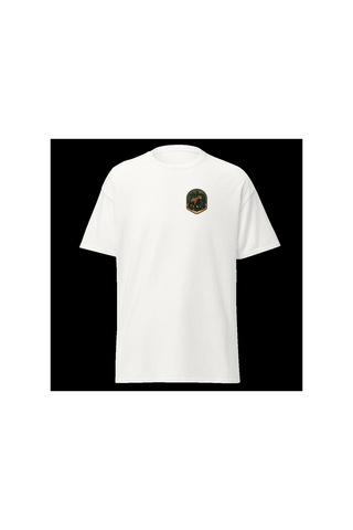 Wildstyle Boz Ayı Renkli Vintage Yaban Hayat Doğa Orman Rozet Baskılı Unisex Bisiklet Yaka Pamuklu Tişört Beyaz
