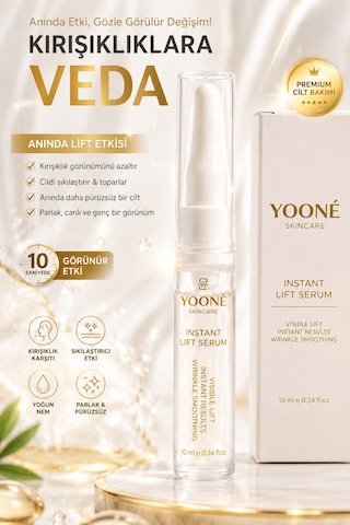 Yooné Skincare Instant Lıft Serum 10 Ml Lıftıng Etkili Kırışıklık Karşıtı Yüz Serumu