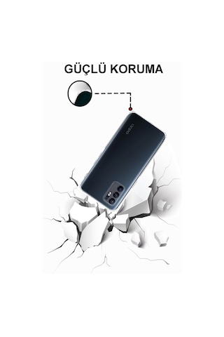 Oppo Reno 6 4G Kılıf Kamera Korumalı Tıpalı Şeffaf Silikon Kapak