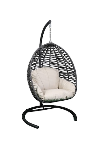 Monalin Home Garden Sofya Makrome El Örgüsü Balkon & Teras & Bahçe Salıncağı Antrasit - Gri
