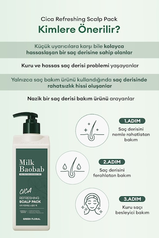 Hassasiyeti Nemle Rahatlatan Cica İçeren Saç&saç Derisi Kremi Mılk Baobab Cica Refreshing Scalp Pack