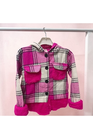 Flovmix Kapüşonlu Cepli Hırka Pembe