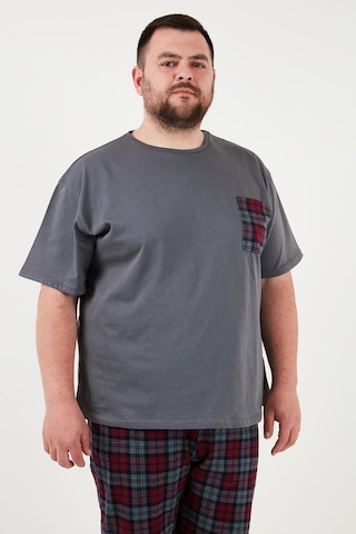 Buratti Pamuklu Regular Fit Büyük Beden Erkek Pijama Takımı 6572002B Antrasit