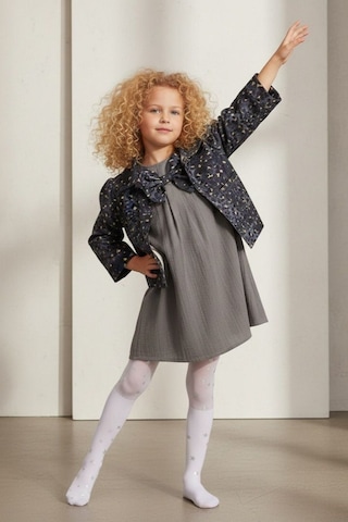 Mnk Baby & Kids Ceketli Elbiseli Kız Çocuk Takımı M00794 Gri