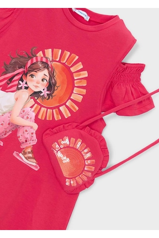 Mayoral Kız Çocuk Penye Elbise Ve Çanta Pembe Pembe