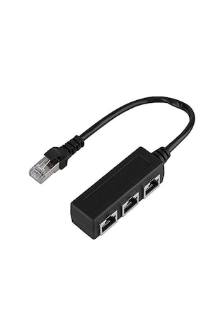Rj45 Ethernet Splitter Adaptör 1 Erkek 3 Dişi Lan Çoklayıcı İnternet Paylaştırıcı Cat5 Cat6 Ağ Çoğaltıcı Router Modem Pc Laptop Network Bağlantı Çevirici Zr1225