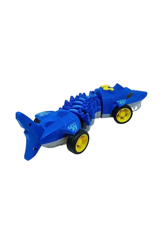 Köpekbalığı Araba - Otomatik Hareketli Sesli Işıklı 32 Cm - Mavi Köpekbalığı Lisinya Çok Renkli