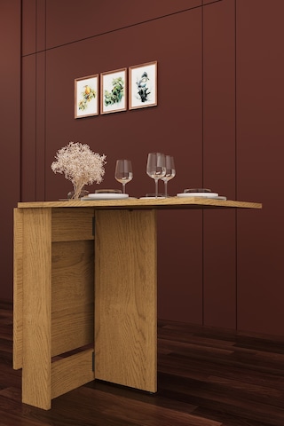 Lüks Katlanır Mutfak Yemek Masası %100 Mdf Pratik Çalışma Masası Km32 Karına