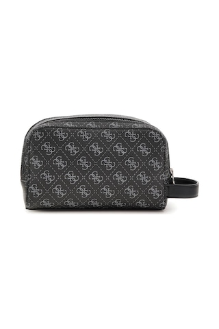 Guess Erkek Monogram Desenli İki Bölmeli El Çantası - Siyah Siyah