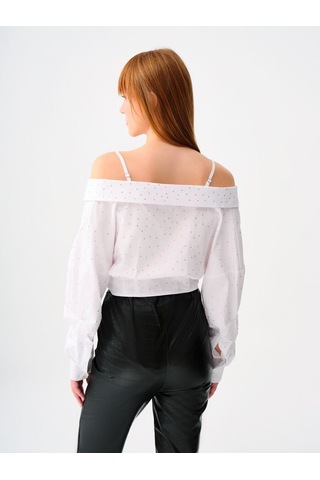 LOFT Crop Kadın Gömlek U.kol Lf2037925 Q1.v1 Beyaz