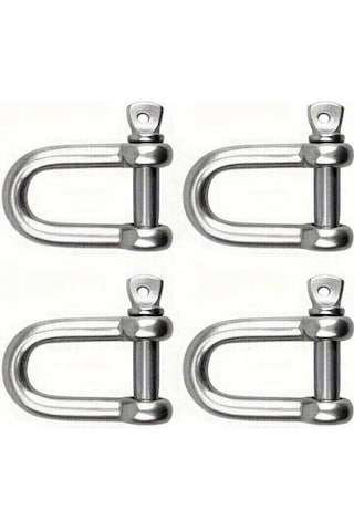 Besthome1 Tcherchı 4 Parça Ağır Hizmet 304 Paslanmaz Çelik D Pranga Gümüş Gümüş