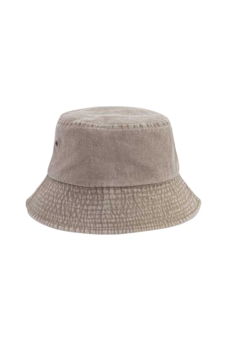 Uniquetrenders Kadın Eskitme Vintage %100 Pamuklu Bucket Kova Şapka Camel
