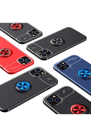 Apple Uyumlu iPhone 13 Kılıf Yüzüklü Magnetli Ravel Case (538651301)
