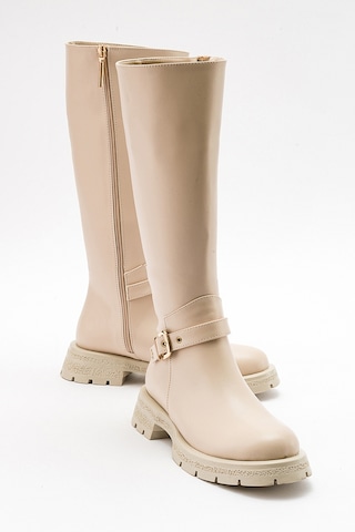 Luvishoes Covela Bej Cilt Kadın Çizme Bej