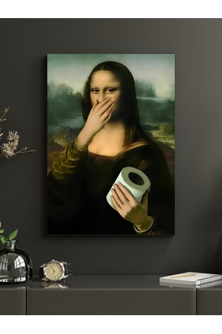 Peçete Tutan Monalisa Canvas Tablo Ev Ofis Mutfak Dekorasyonu Kanvas Duvar Tablo