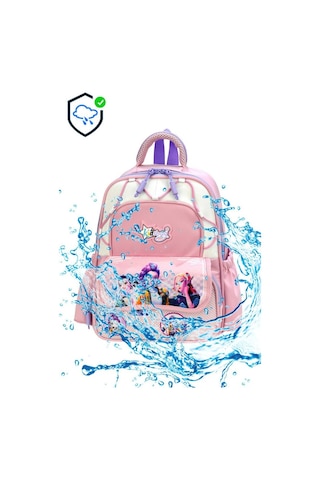 Kız Çocuk Anaokulu Çantası Ortopedik Ultra Lüx Kreş Çantası 33 25 Cm Su İtici Kumaş Sırt Çantası 157fb Pembe