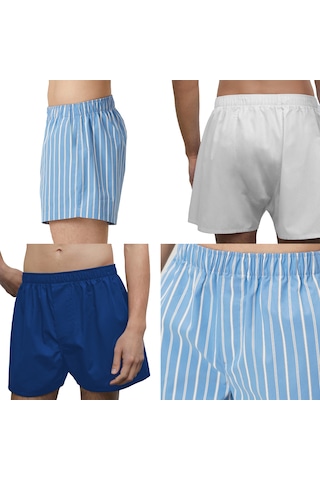 Yohannes Club Boxer Erkek, 5'li "essentian Classics Koleksiyonu" % 100 Pamuklu Poplin Kumaş, Koyu Renkler, 5 Adet Navy