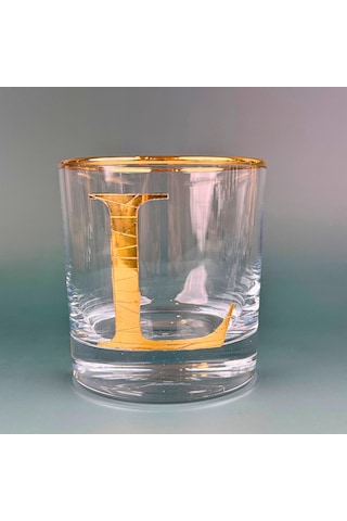 Perlotus L Harfli Gold Altın Yaldızlı Viski Kadeh Bardak Jumbo Serisi Altın