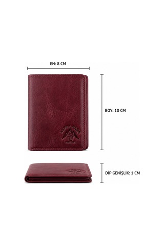 Alphaclub Bag Erkek Hakiki Deri Bordo Mıknatıslı Cüzdan Ve Kartlık