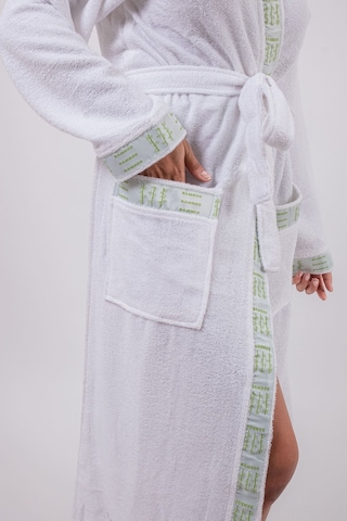 %100 Bambu Kimono Kadın Bornoz Beyaz