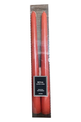 Kırmızı Konik Şamdan Mum 25,5 Cm Kırmızı