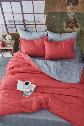 BonjardinHome %100 Pamuklu Çift Taraflı Çift Kişilik Nevresim Takımı (473534989) Düz Renk