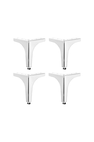 4 Adet Klas Ayak Metal 17 Cm Krom Mobilya Koltuk Ayağı