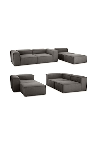 Relax Soft 4 Modül Köşe Takımı Antrisit-kahve Keten 650 Antrisit