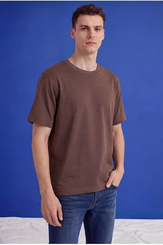 Freemen Erkek Oversize Tişört Nefes Alan Yumuşak Dokulu Terletmeyen Rahat Kalıp Basic-399 Kahverengi