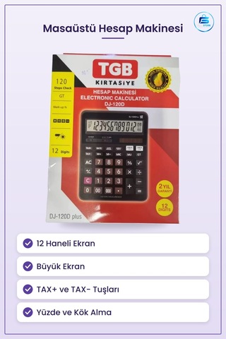 Hesap Makinesi Haneli Masaüstü Büyük Ekran Ofis Muhasebe Vergi He Çok Renkli