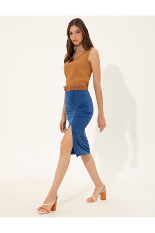 Pierre Cardin Kadın Saks Etek Örme 50246275-vr045 Saks Mavi