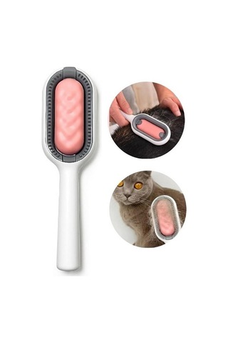 Süslüpati Kedi Köpek Tüy Alma Toplama Tarağı Sıcak Su Torbalı Pembe
