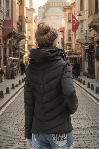 Günlük Kısa Kışlık Şişme Kadın Mont Co801syh4 Siyah