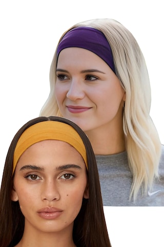 2li Saç Bandı Kadın Saç Bantları Spor Saç Kafa Bandı Sarı & Mor Mor - Sarı