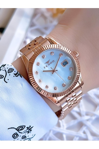 Ferro Rose Gold Renk 3 Atm Suya Dayanıklı Çelik Kordon Özel Tasarım Kadın Kol Saati Bmn.8a2112fe