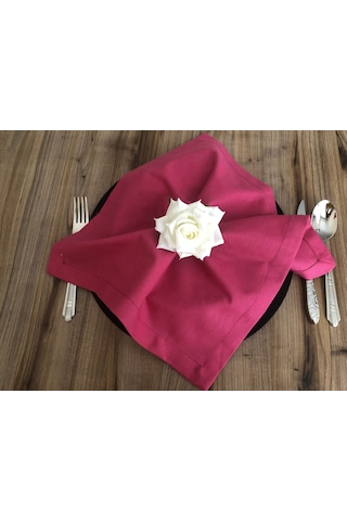 Fuşya Kumaş Peçete 6 Adet 40x40 Cm Çok Renkli