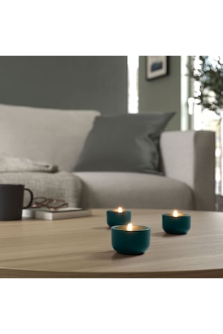 Tealight Mumluk, Koyu Turkuaz, 3 Cm Acı Kahverengi