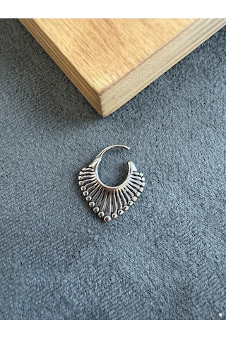 316 L Cerrahi Çelik Oval Toplu Model Halka Otantik Piercing Metalik Gri